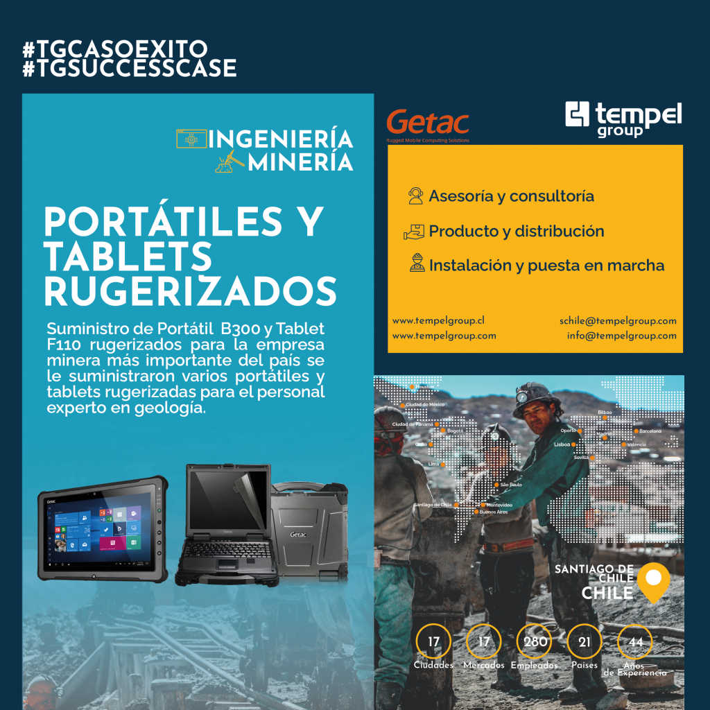 Pórtatiles y Tablets Getac - empresa Minera
